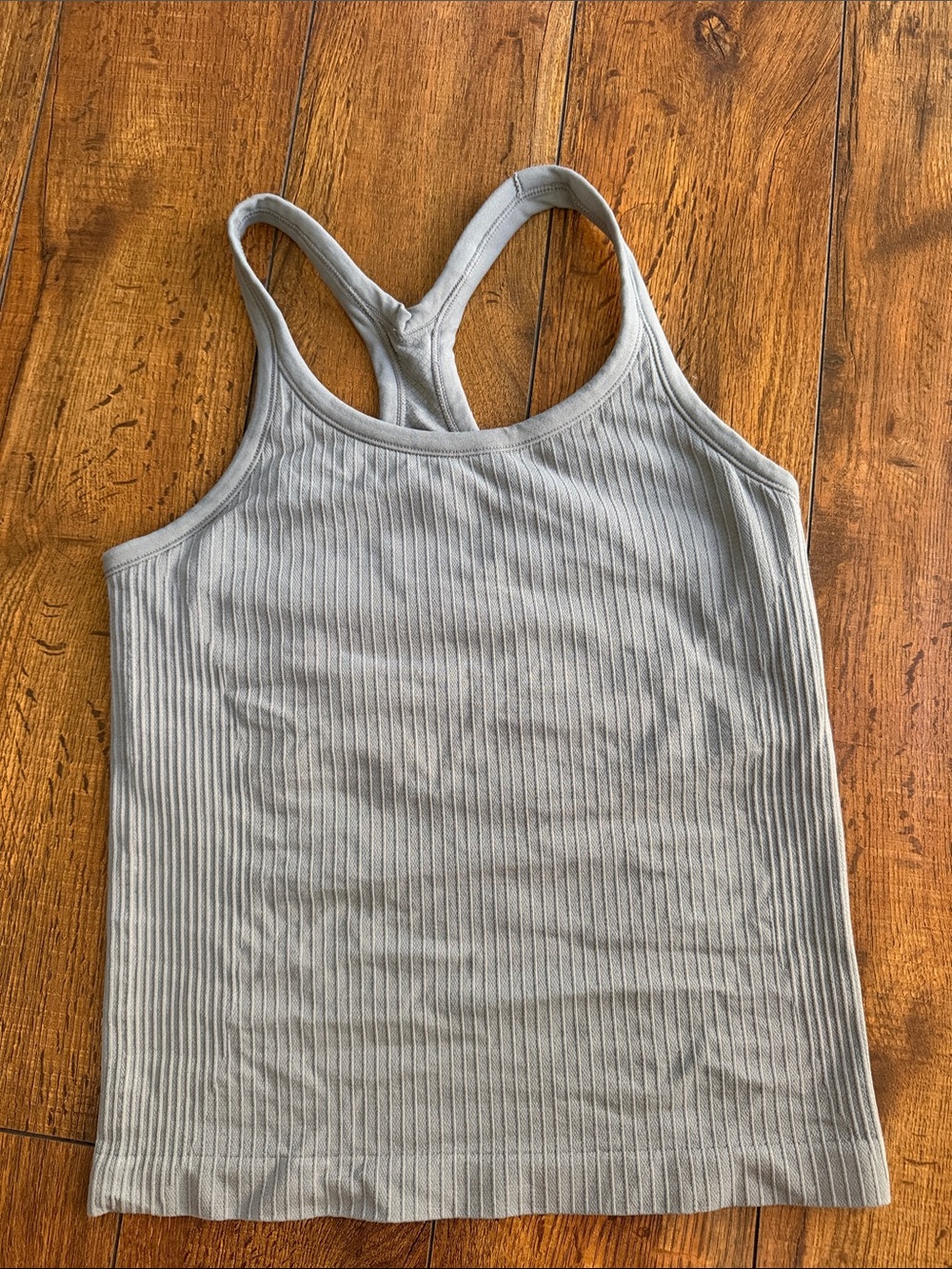 Amazon Ribbed Racerback Tank Top - Light Gray